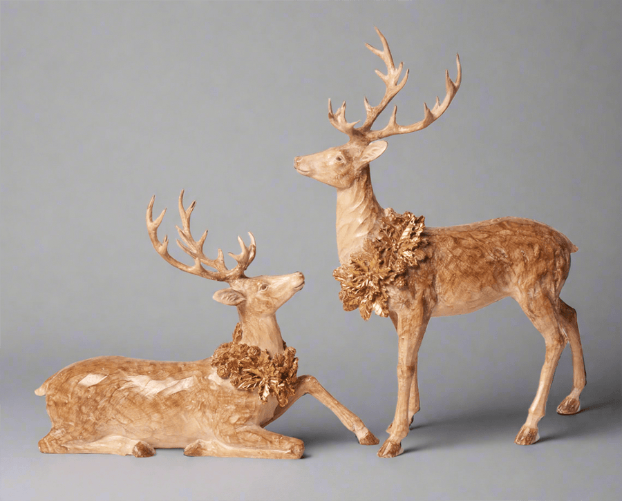 Fa hatású karácsonyi szarvas figura.