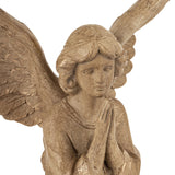 Faragott fa hatású, műgyantából készült angyal figura részletfotó – Dost kollekció