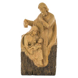 Faragott fa hatású, natúr színű 47 cm-es karácsonyi betlehem, Dost kollekció.