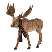 Natúr színű, faragott fa hatású szarvas figura 66 cm – Dost kollekció, teljes alak