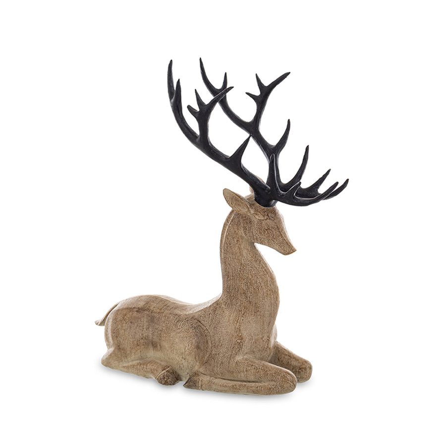 Natúr színű, karácsonyi szarvas figura.
