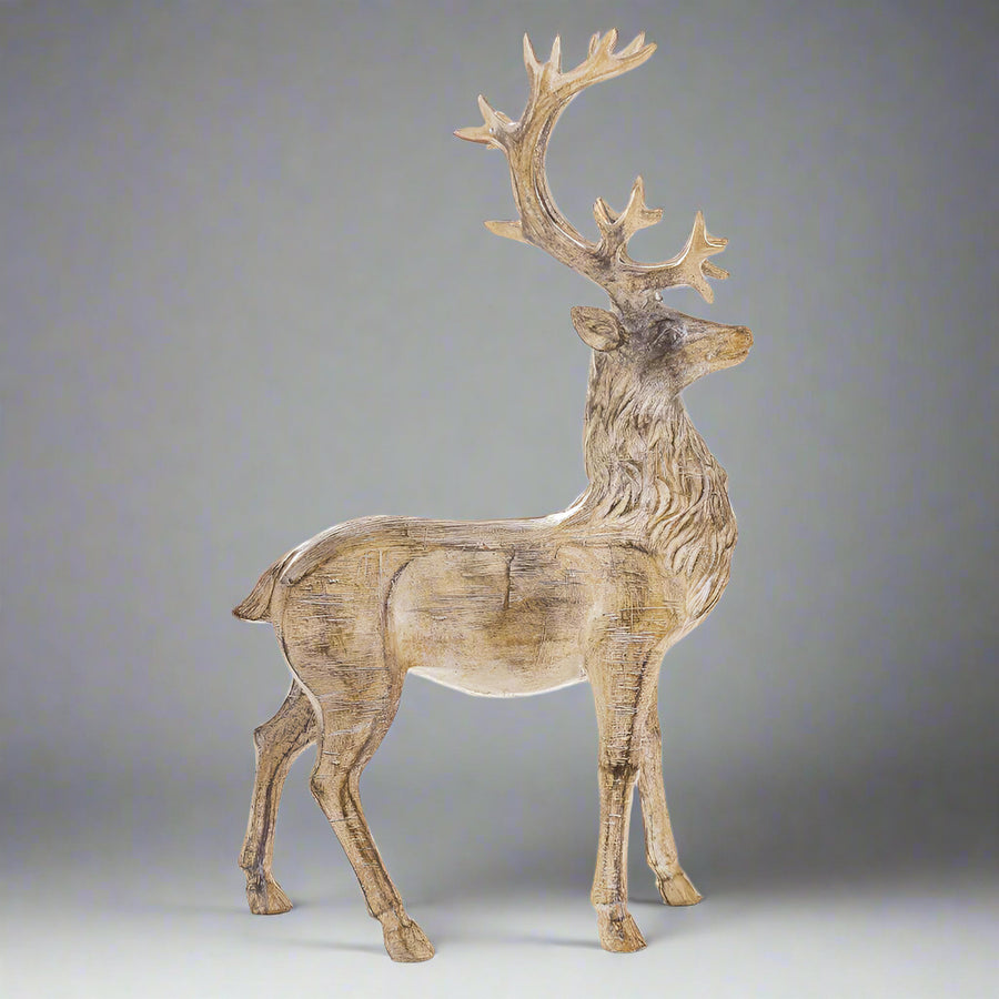 DOST natúr karácsonyi szarvas figura 35 cm