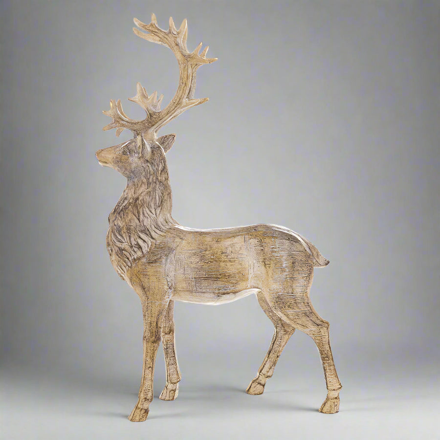 DOST natúr karácsonyi szarvas figura 35 cm