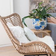 3 darabos, kék színű, fém design kaspó szett.