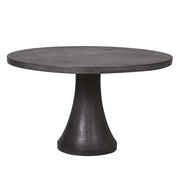 Fekete beton kerek kültéri étkezőasztal 130 cm átmérővel, minimalista design