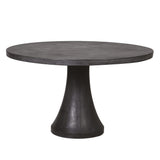 Fekete beton kerek kültéri étkezőasztal 130 cm átmérővel, minimalista design