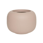 ELEMENTAL SPHERE LOW S púderpink kompozit design kaspó 46 cm átmérővel, modern alacsony gömb formában