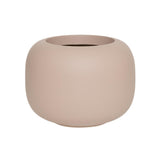 ELEMENTAL SPHERE LOW S púderpink kompozit design kaspó 46 cm átmérővel, modern alacsony gömb formában