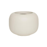 ELEMENTAL SPHERE LOW XS selyemfehér kompozit design kaspó 35 cm átmérővel, minimalista megjelenéssel