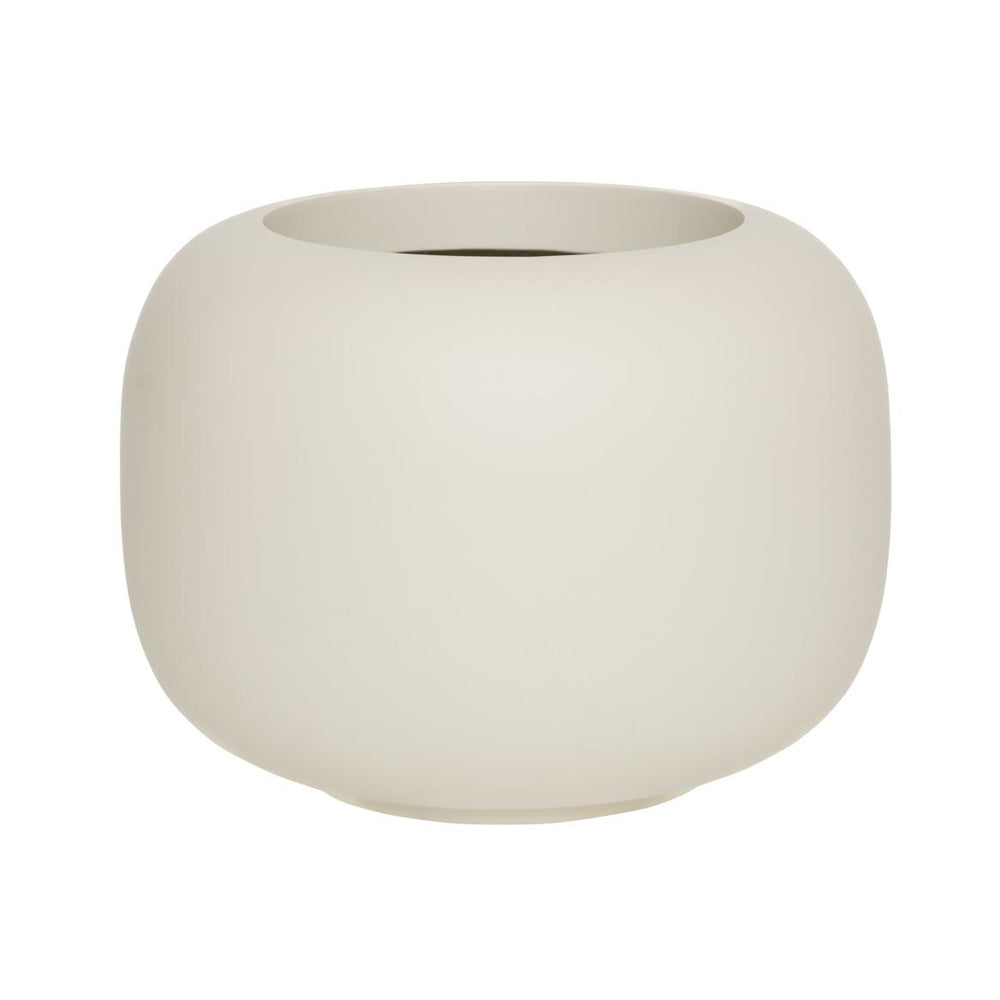 ELEMENTAL SPHERE LOW M selyemfehér kompozit design kaspó 53 cm átmérővel