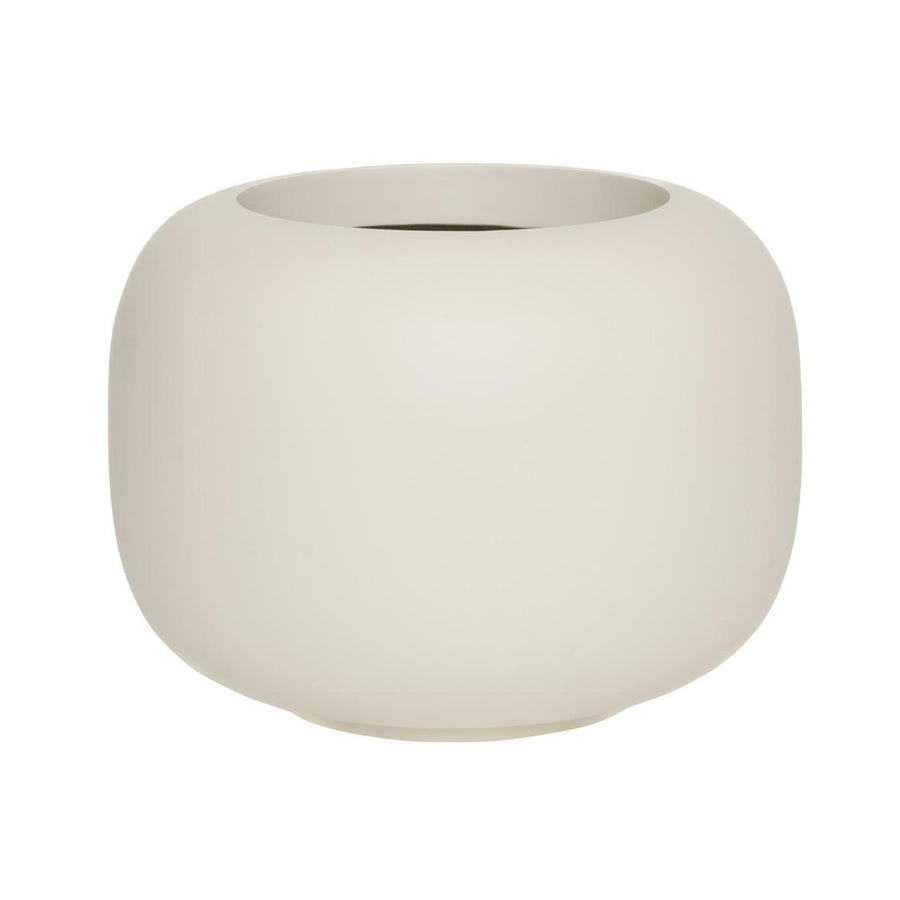 ELEMENTAL SPHERE LOW M selyemfehér kompozit design kaspó 53 cm átmérővel