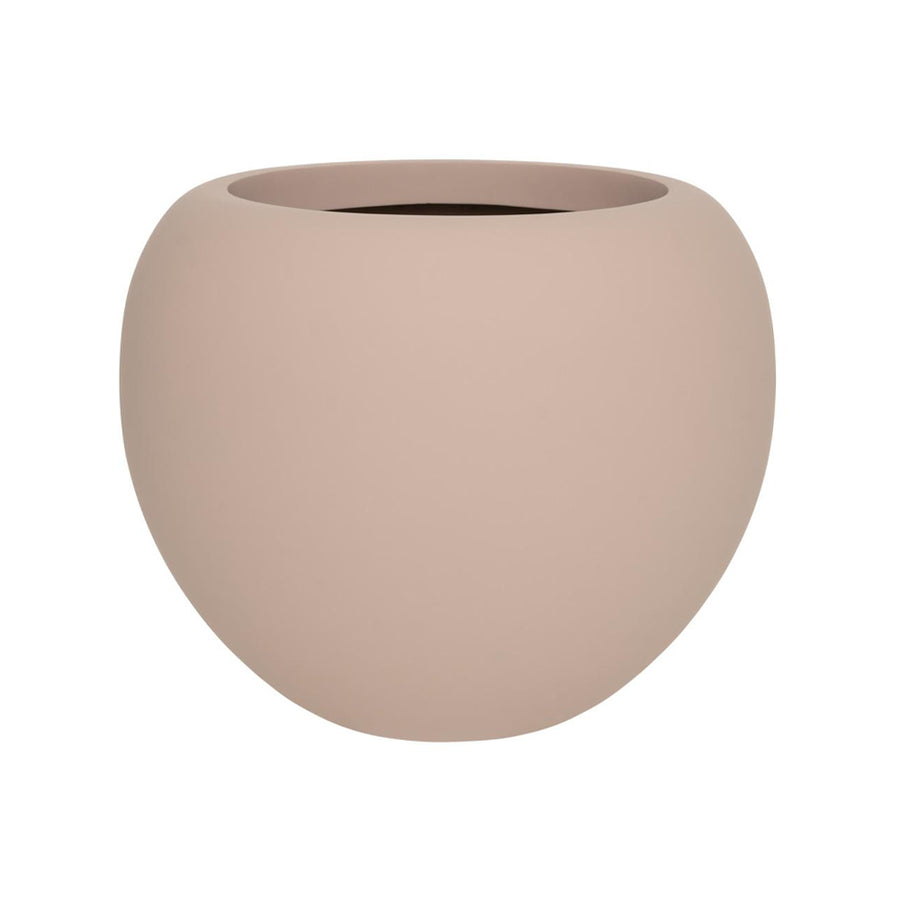 ELEMENTAL STREAM M púderpink kompozit design kaspó 57 cm átmérővel, modern gömb formájú kialakítással