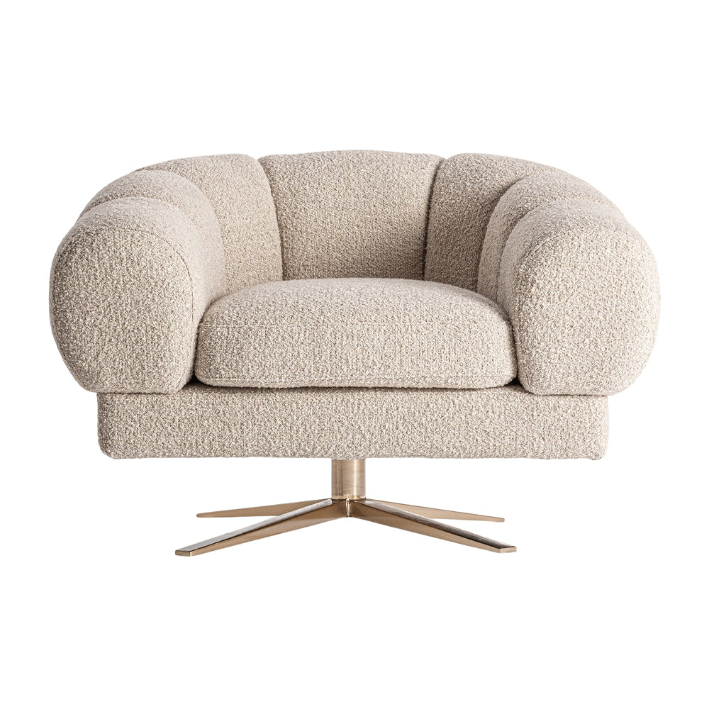 Elise forgó törtfehér design fotel elölnézet