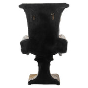 England antik bézs fali kaspó hátulnézet – fekete hátlap két fém akasztóval