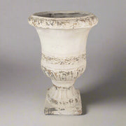 Antikolt felületű, krémszínű díszkaspó,