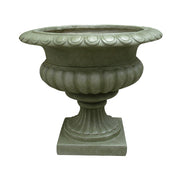 Antik zöld, barokk stílusú kaspótál, 55 cm átmérővel, műgyanta anyagból, klasszikus dekorációhoz