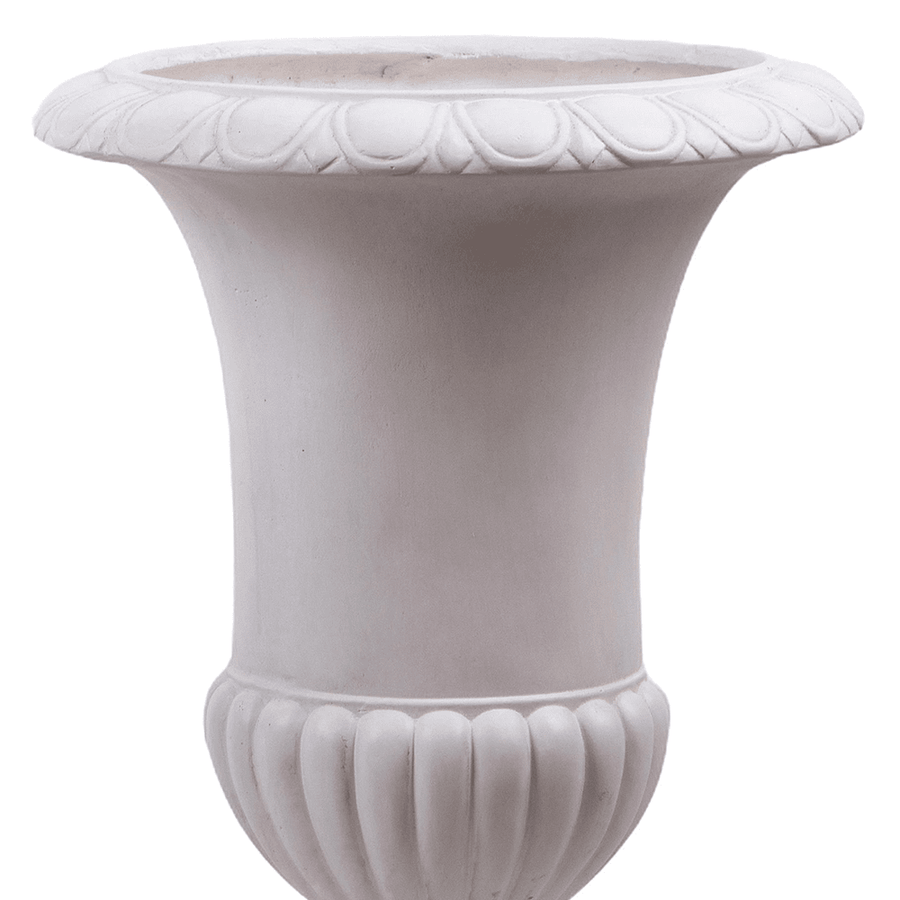 England fehér kaspó pereme, faragott, kannelúrás díszítés részlet