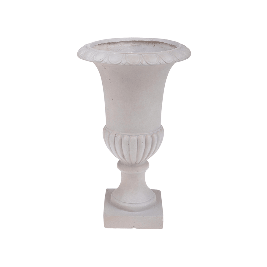 England homokszínű kaspó elölnézetből, klasszikus talpas forma