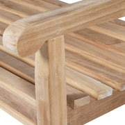 Tömör teakfából készült, díszes kerti pad.