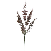 Élethű bordó színű, három ágból álló 95 cm magas mű eukaliptusz ág.