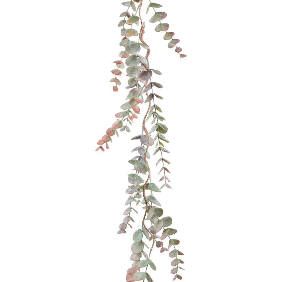 Hamvaszöld színű, mű eukaliptusz girland.