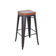 FACTORY fém bárszék barna műbőr üléssel, háttámla nélküli kivitelben