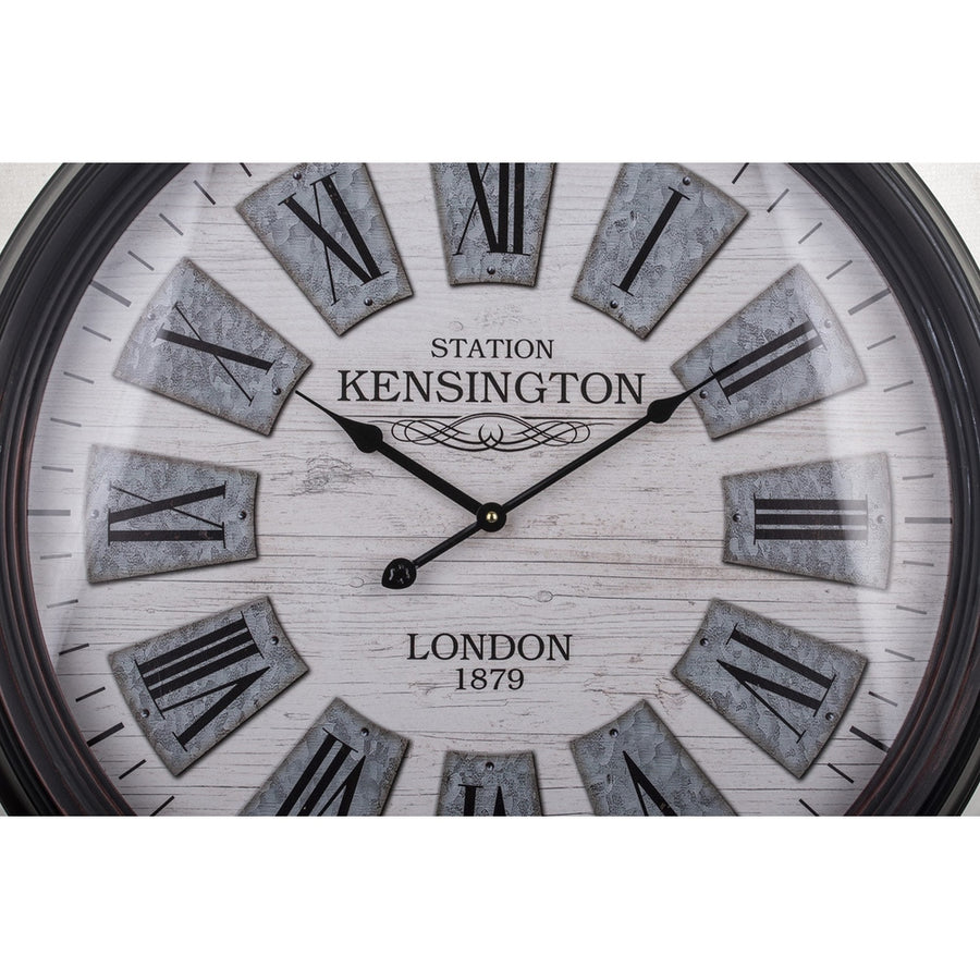 Vintage, loft stílusú, fémből készült, fekete-szürke színű nagy falióra.