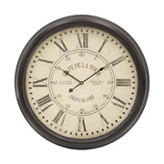 Vintage stílusú, fekete-krém színű falióra, "Cafe de la Tour" felirattal.