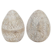 Mangófából faragott, húsvéti dekor tojás.