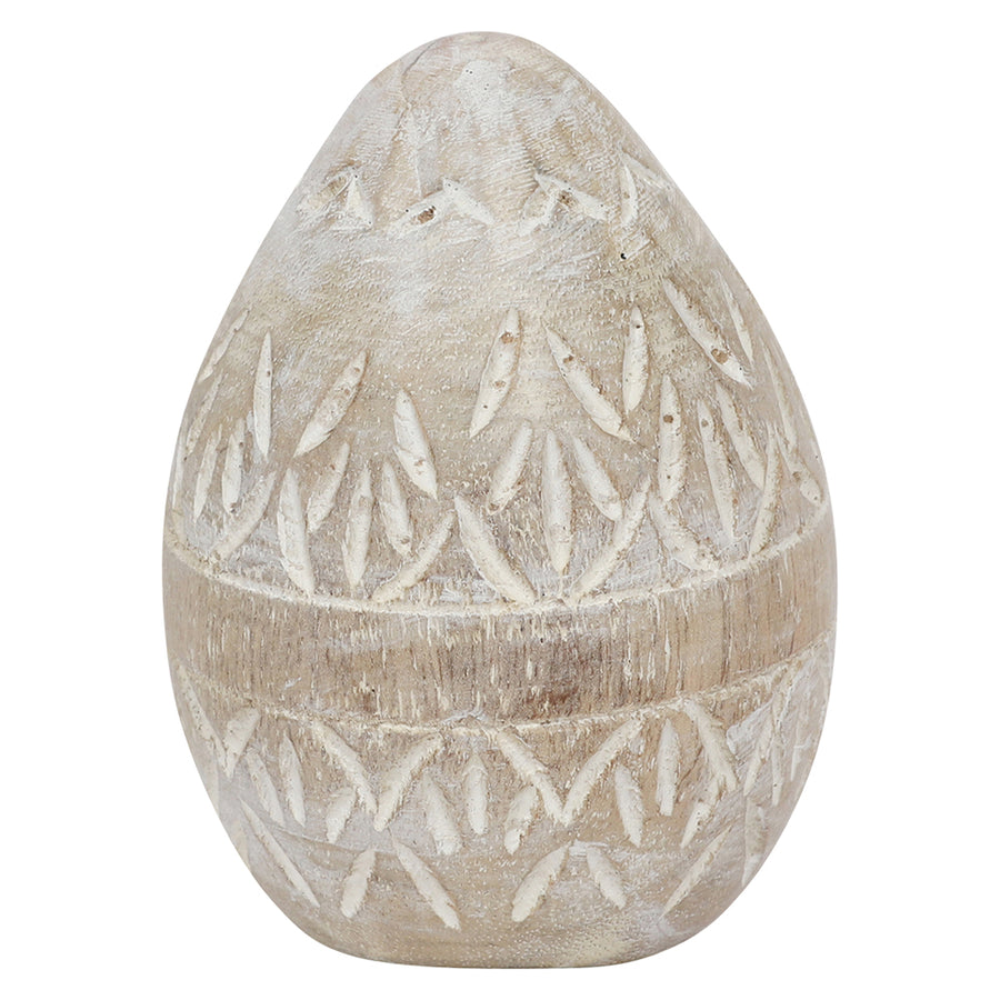 Mangófából faragott, húsvéti dekor tojás.