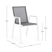 Fehér színű modern kerti szék.