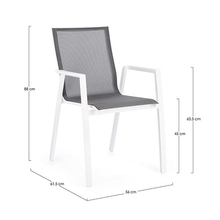 Fehér színű modern kerti szék.