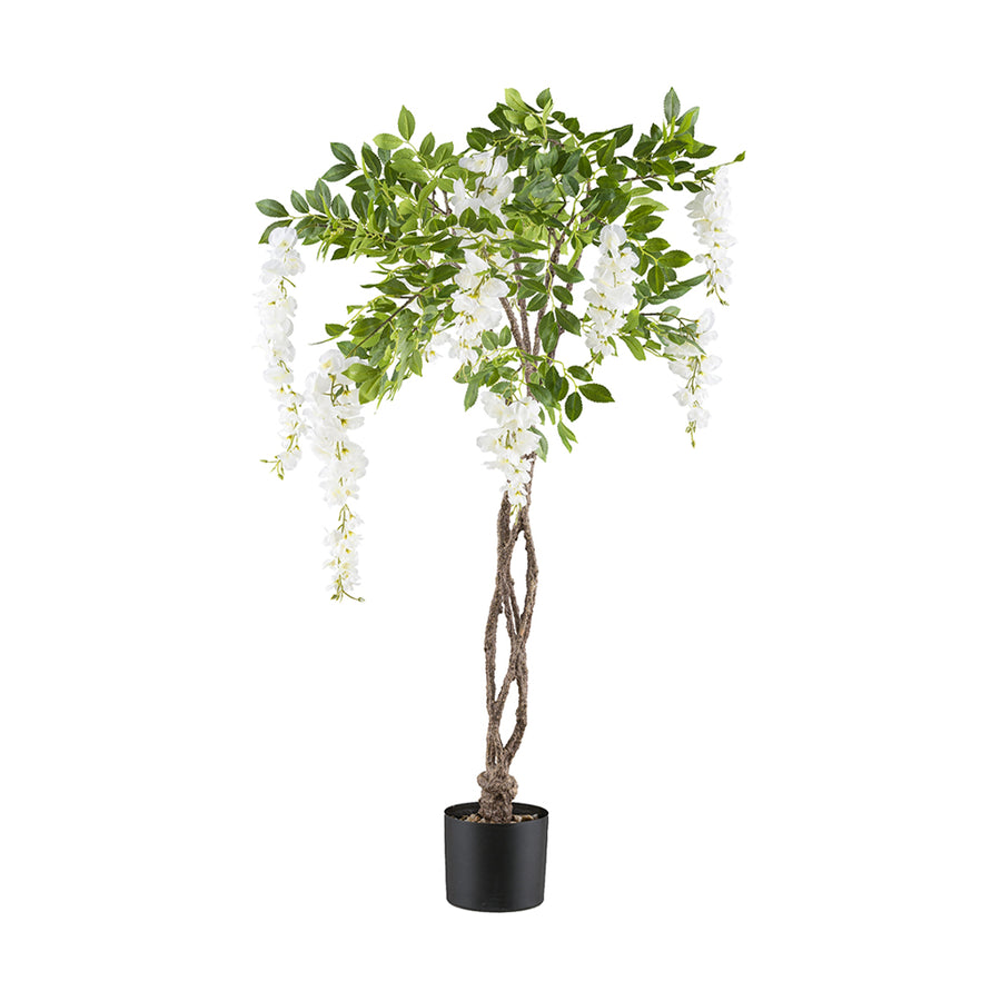 Fehér színű mű lilaakác fa.