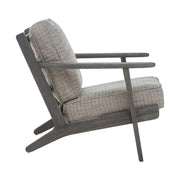 Amerikai tölgyből készült, szürke színű gyapjúpárnákkal kialakított fotel.