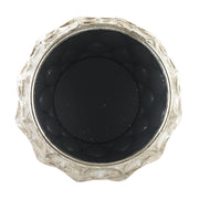 Antik ezüst színű,, dekor fém kaspó.