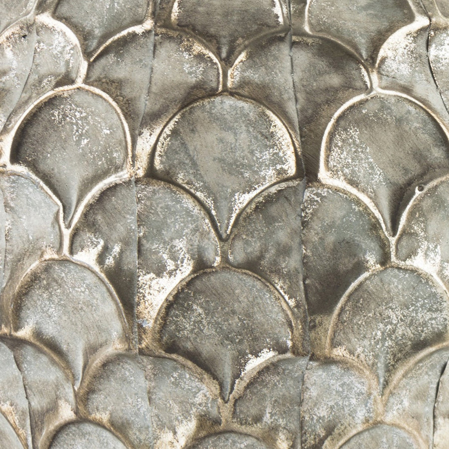 Antik ezüst színű,, dekor fém kaspó.