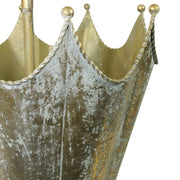 Óarany színű, esernyő formájú fém esernyőtartó.