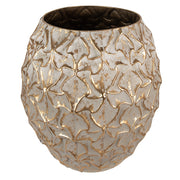 Antik arany színű,, dekor fém kaspó.