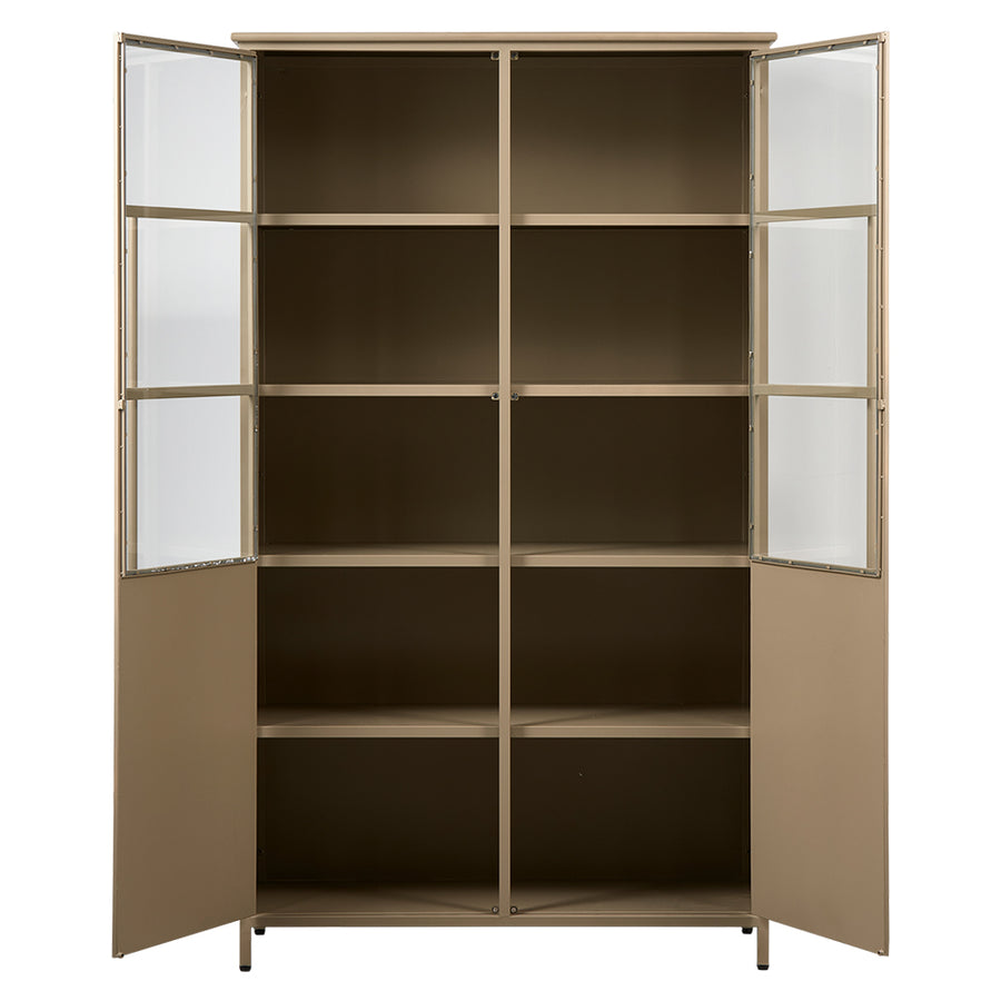 EXHIBIT khaki zöld fém vitrines szekrény 99 x 170 cm