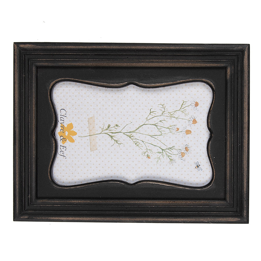 Sötétbarna színű fából készült, asztali-fali fényképtartó képkeret.