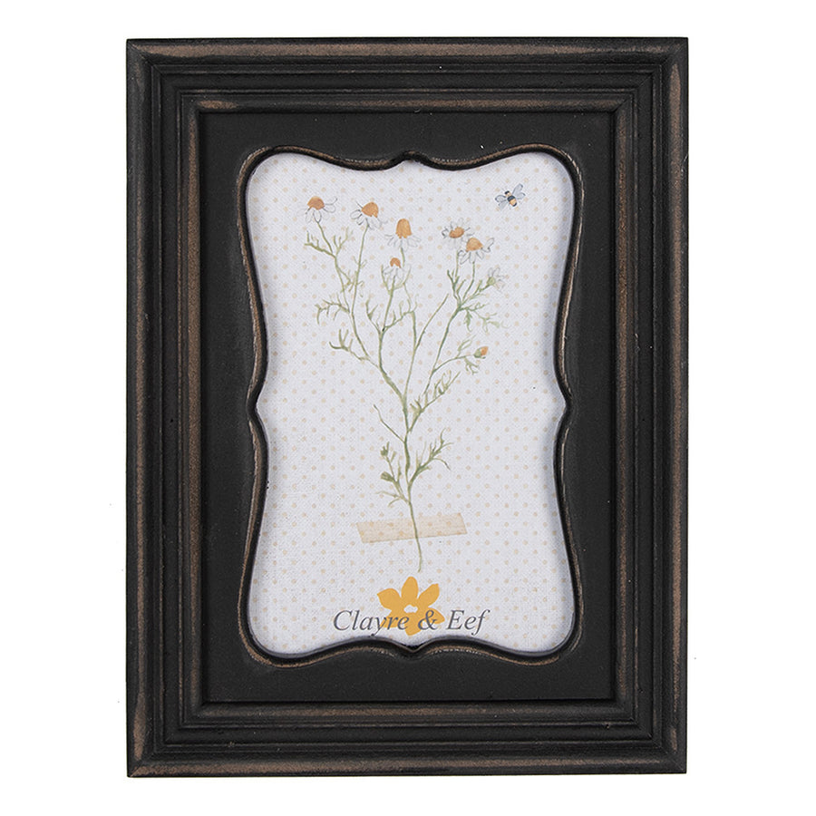 Sötétbarna színű fából készült, asztali-fali fényképtartó képkeret.