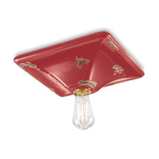 Ferroluce Retro Vintage kerámia mennyezeti lámpa 31 cm piros kerámia mennyezeti lámpa