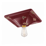 Ferroluce Retro Vintage kerámia mennyezeti lámpa 31 cm bordó vintage kerámia kivitelben