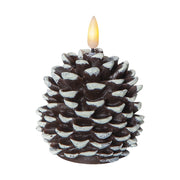 Havas fenyőtoboz formájú LED gyertya.