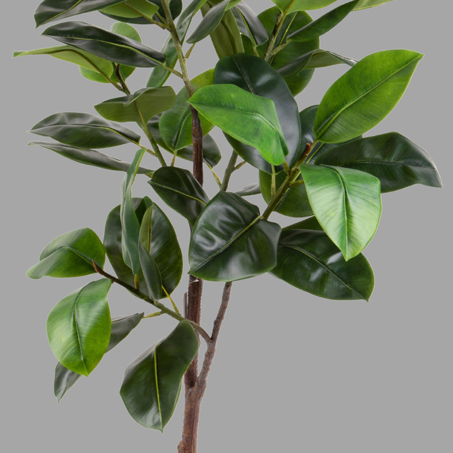 Mű fikusz cserje fekete színű műanyag kaspóban.