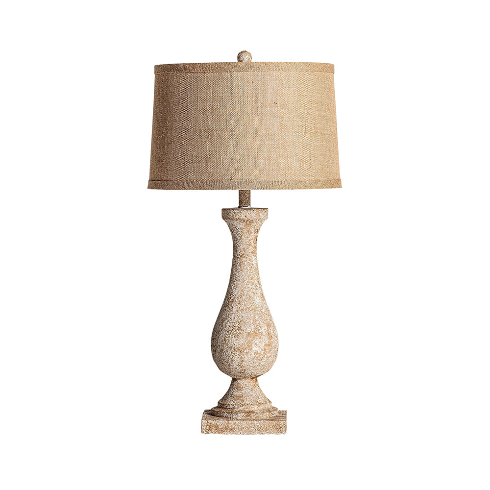 Shabby Chic stílusú, patinás felületű asztali lámpa.