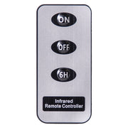Infravörös távirányító LED gyertyákhoz, három gombbal: ON, OFF és 6H időzítő.