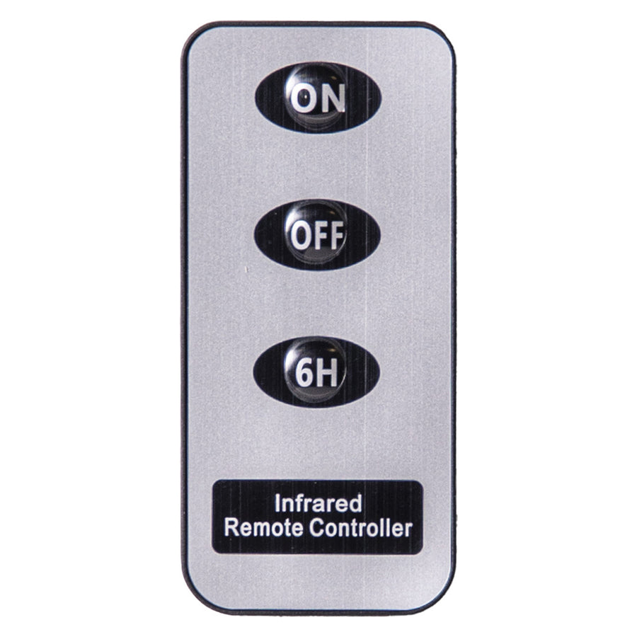 Infravörös távirányító LED gyertyákhoz, három gombbal: ON, OFF és 6H időzítő.