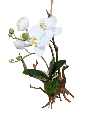Krém színű, orchidea műnövény kompozíció.