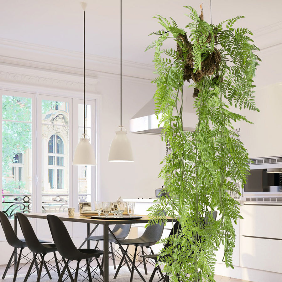 Függeszthető kialakítású, páfrány műnövény dekoráció,